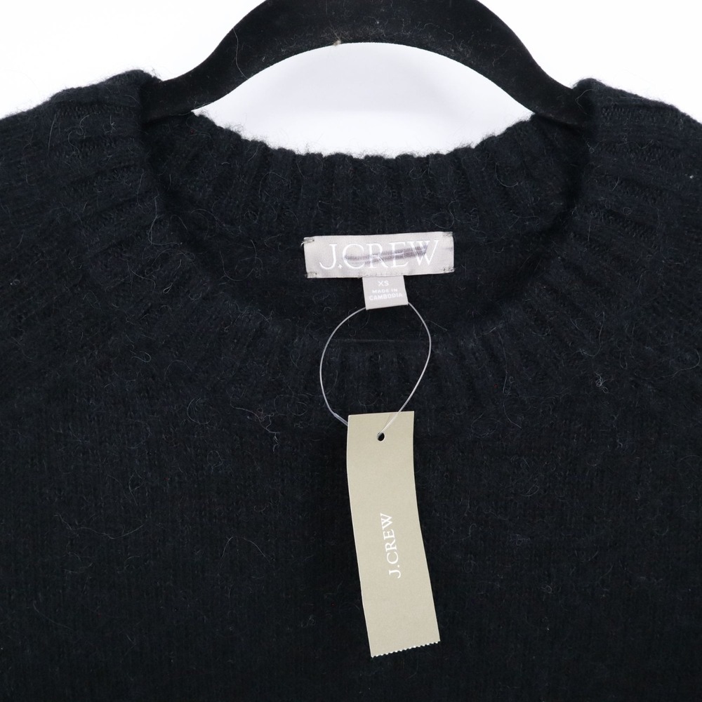 J. Crew High Rib Alpaca Wool Sweater Women XS Black Modern Classic Versatile NWT - Picture 3 of 14